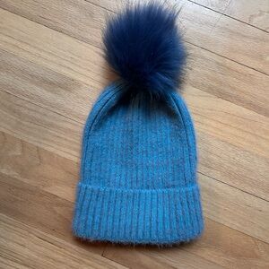 Blue Pom-Pom Winter Hat